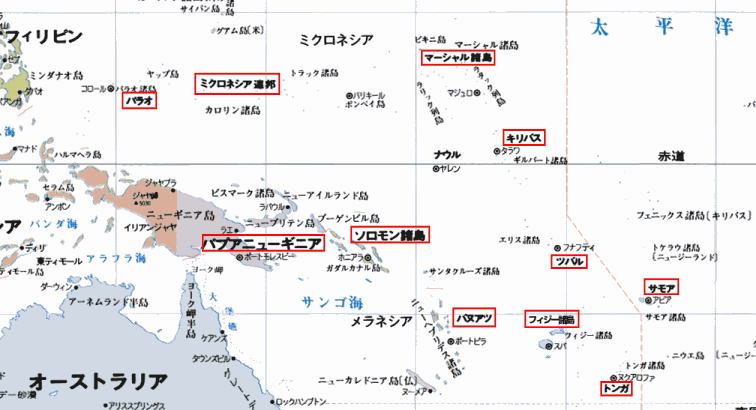 南太平洋の地図